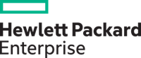 HPE's logo is an outlined, empty green rectangle